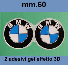 2 adesivi BMW GEL 60.mm Resinati morbidi scritta stemma logo 3D per Auto e Moto