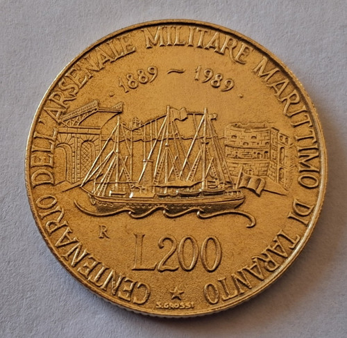 Moneta 200 lire 1989 - moneta,