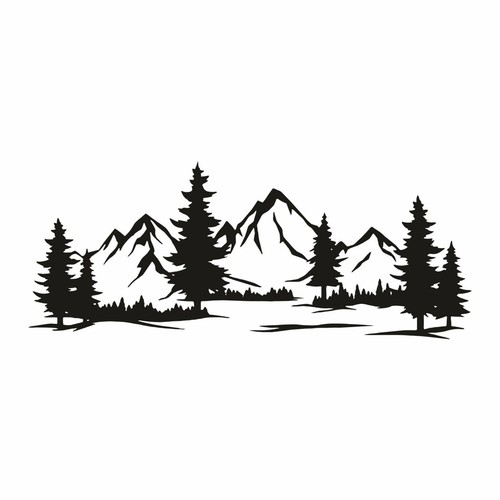 Montagne autocollant camping - autocollant,,