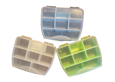 3 Contenitori scatole valigetta plastica con griglie 12 x 10 cm viti minuterie