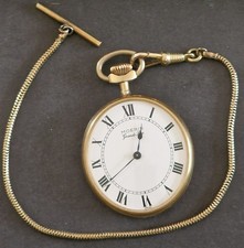  Orologio da tasca Moeris Grand Prix Open Face con dettaglio smaltato e catena serpente