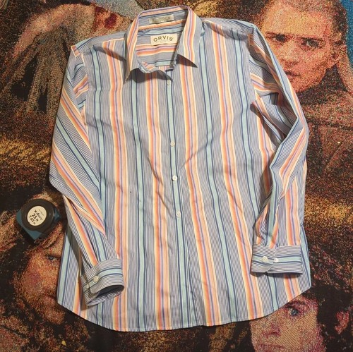 Camicia orvis blu - bianco, pesca