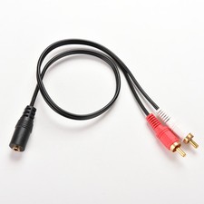 AUX AUDIO JACK 3,5MM CAVO RCA FEMMINA MASCHIO DOPPIO AUTO HIFI TELEVISIONE ld
