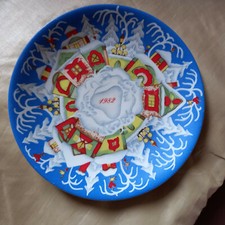 Piatto porcellana La notte di  Natale 1982 numerato ANCAP