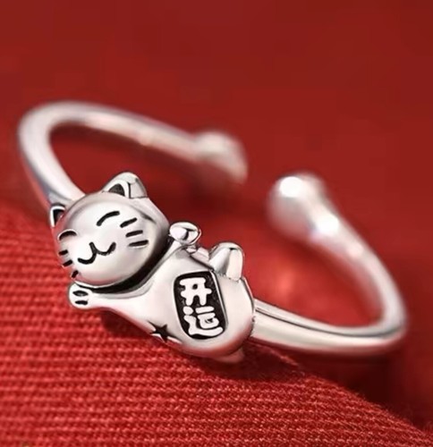 Anello gatto portafortuna - anello,