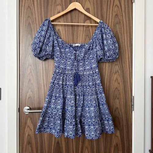 Mini abito zara blu stampa - abito,