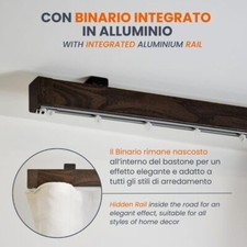 Bastone Tende Moderno Legno