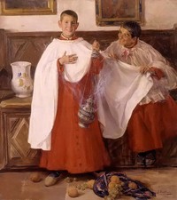 Dipinto olio jose benlliure y