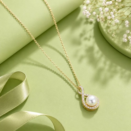 Collana con ciondolo perle - con,