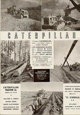 PUBBLICITA' 1940 TRATTORI CATERPILLAR CINGOLI COSTRUZIONI COLONIE REGNO AFRICA