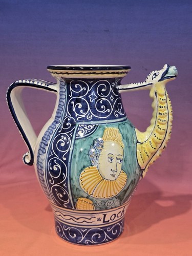 Brocca drago maiolica vintage