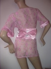 Pink Lace Dress Up Kimono +