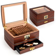 Marvero Sigari Humidor Humidor per Sigari in Cedro con umidificatore e cassetti