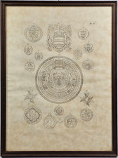 STAMPA ANTICA SIGILLI STEMMI della Città di Cremona la sua Evoluzione Epoca 800