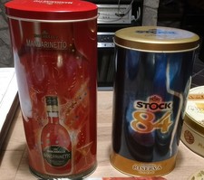 Scatole in latta  vuote vintage MANDARINETTO ISOLABELLA e STOCK 84