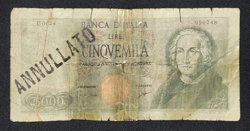 5000 lire colombo tipo - lire,