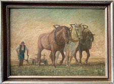 Dipinto A Olio Contadino