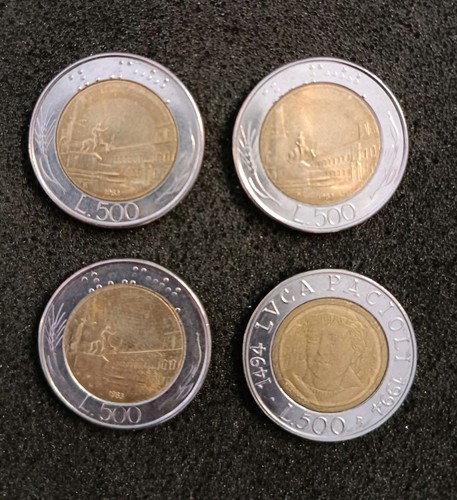 Lotto monete 500 - 4, lire