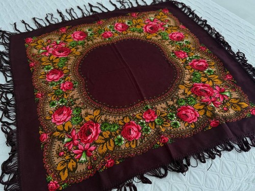 Sciarpa vintage lana - , bordeaux