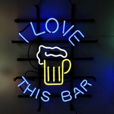 I Love This Bar Neon Sign Real