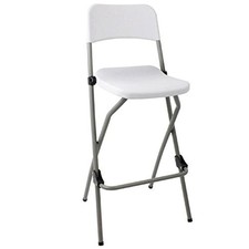 Bolero, 2 sgabelli alti pieghevoli da cucina, con struttura in acciaio e seduta 