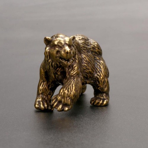 Statuina orso marrone ottone