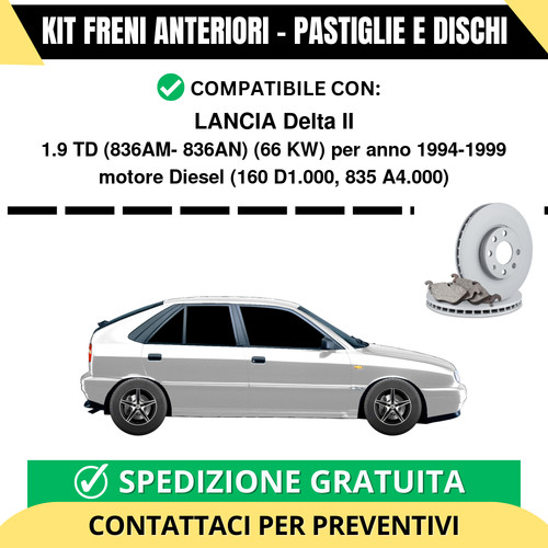 Kit freni anteriori lancia - freni,