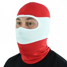 MASCHERA VISO PASSAMONTAGNA HOOLIGANS NINJA ROSSO BIANCO CALCIO ULTRAS
