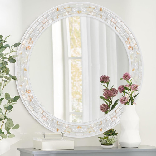 Specchio rotondo bianco - , 30"