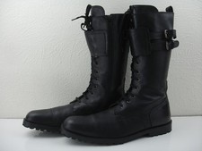 Stivali equitazione uomo 11,5 12 tg 45 Sisley pelle nera alti al ginocchio stringati zip