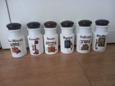 Barattolini barattoli 6 Porta Spezie Vintage arcopal immagini telefoni antichi