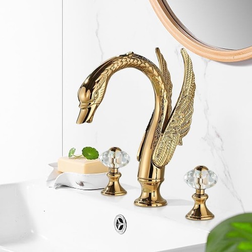 Rubinetto lavabo oro lucido - , a