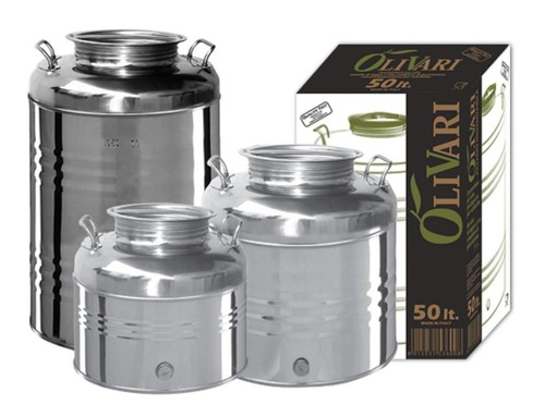 Fusto inox per olio con - fusto, lt