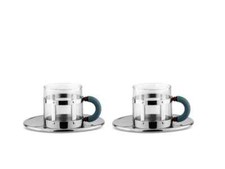 Alessi - Set di due tazze da caffè con sottotazza MGDT SET