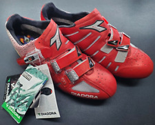 Diadora Micra Micro Scarpe da Bici Strada Bicicletta Clip Taglia EUR. 44 (Rosso)