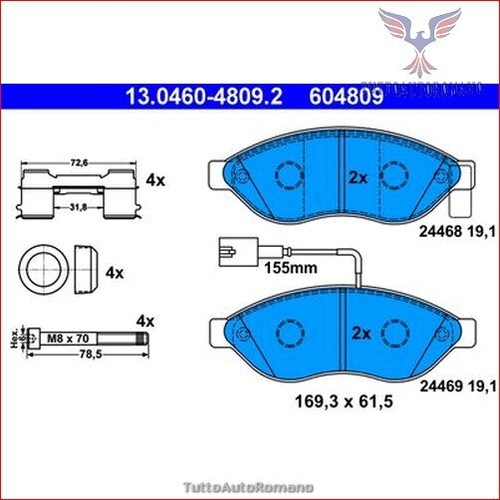 604809 kit pastiglie - pastiglie, pattini