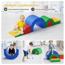 Set Gioco Attività Arrampicata e Crawl Bambini 5 Pezzi Blocchi Schiuma Sicuri Soft Climber