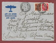 busta storia postale regno tariffa ridotta per AOI Imperiale c.75 e Posta Aerea