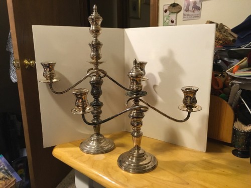 Candelabro vintage argento - , su