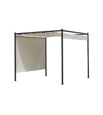 GAZEBO DA ESTERNO "RAVI" IN ACCIAIO E POLIESTERE COLORE BEIGE, 300X300X230 CM
