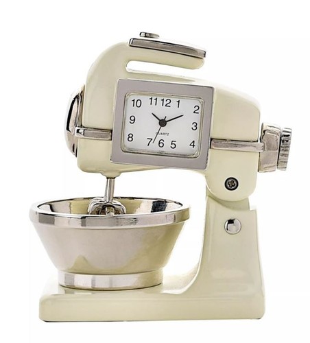 Miniature clock white baking - clock,