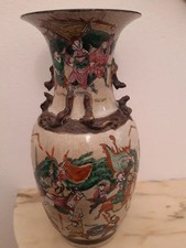 Antico vaso cinese porcellana Nankin XIX sec. decorato a mano