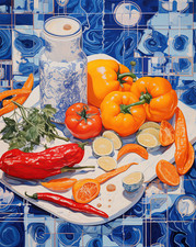 Poster colorato natura morta