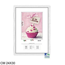 CORNICE PORTAFOTO SHABBY WHITE CM 24X30 IN LEGNO BIANCO PLEXIGLAS DA PARETE
