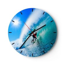 Orologio da Parete in Vetro 40x40cm Windsurf spiaggia oceano divertimento