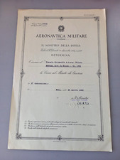 DIPLOMA   MILITARE CROCE AL MERITO DI GUERRA COLONNELLO PILOTA AERONAUTICA WW2