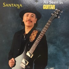 PRS GUITARS VINTAGE PUBBLICITÀ XXL CARTONE PHOTO BY KEN FRIDEMAN CARLOS SANTANA