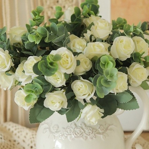 Bouquet roses artificielles - roses,