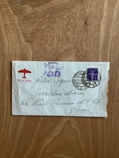 LETTERA POSTA MILITARE 22 VIA AEREA ROMA 1943 FRANCOBOLLO 1 LIRA