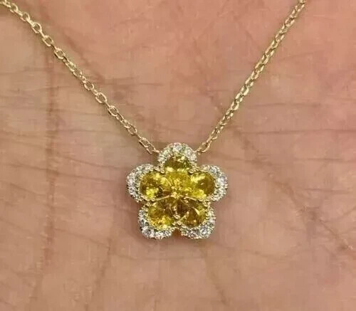 Ciondolo fiore citrino giallo